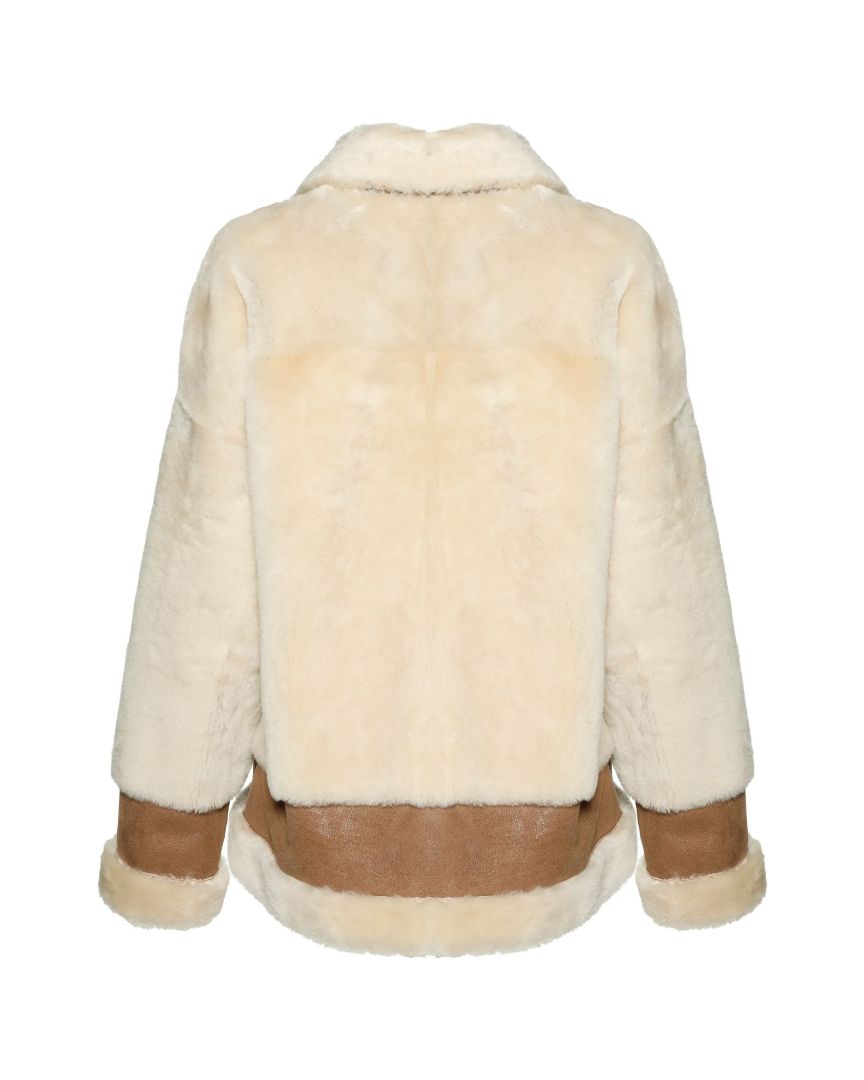 Shearling Deri Detaylı Mont
