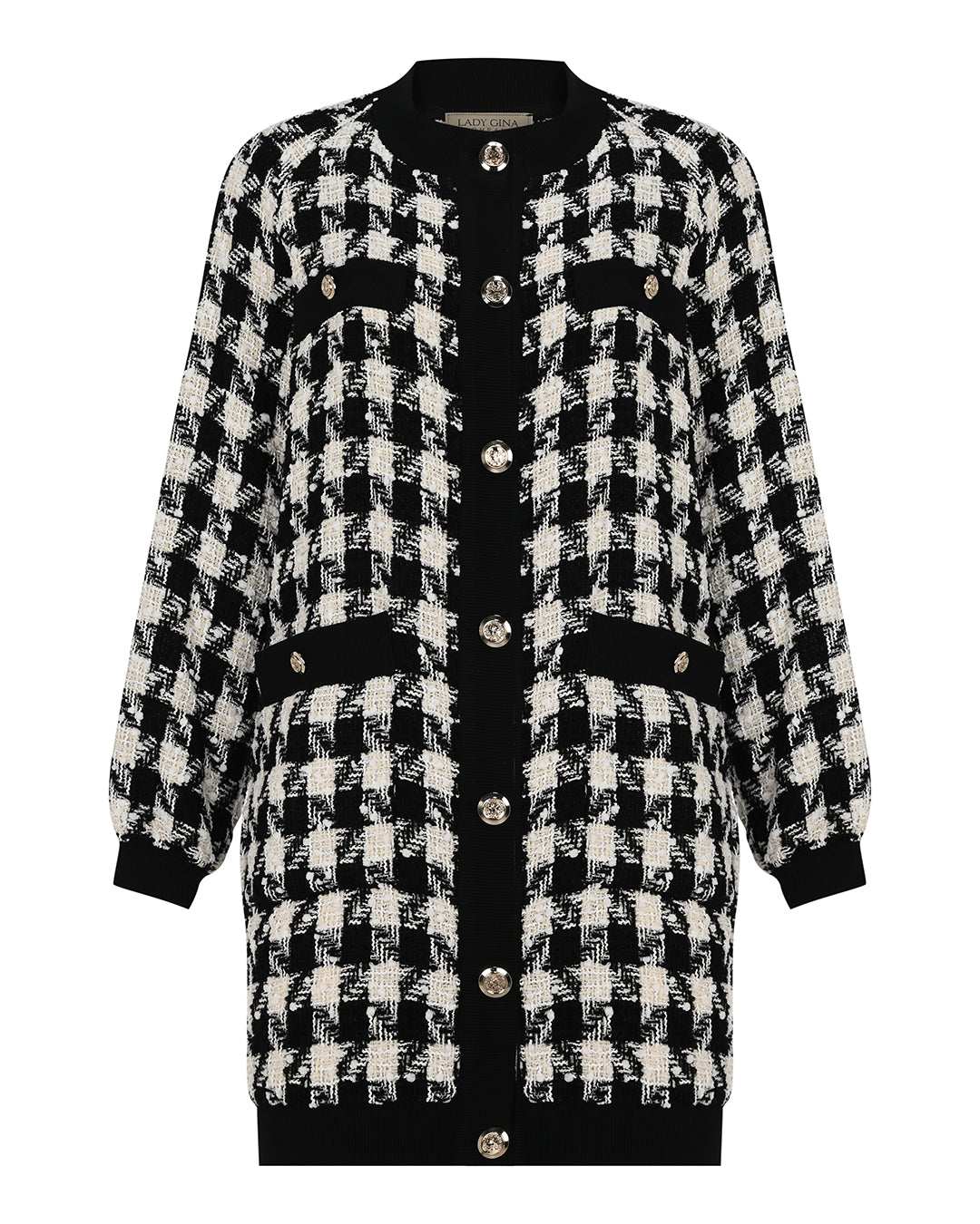 Düğme Detaylı Triko Uzun Hırka