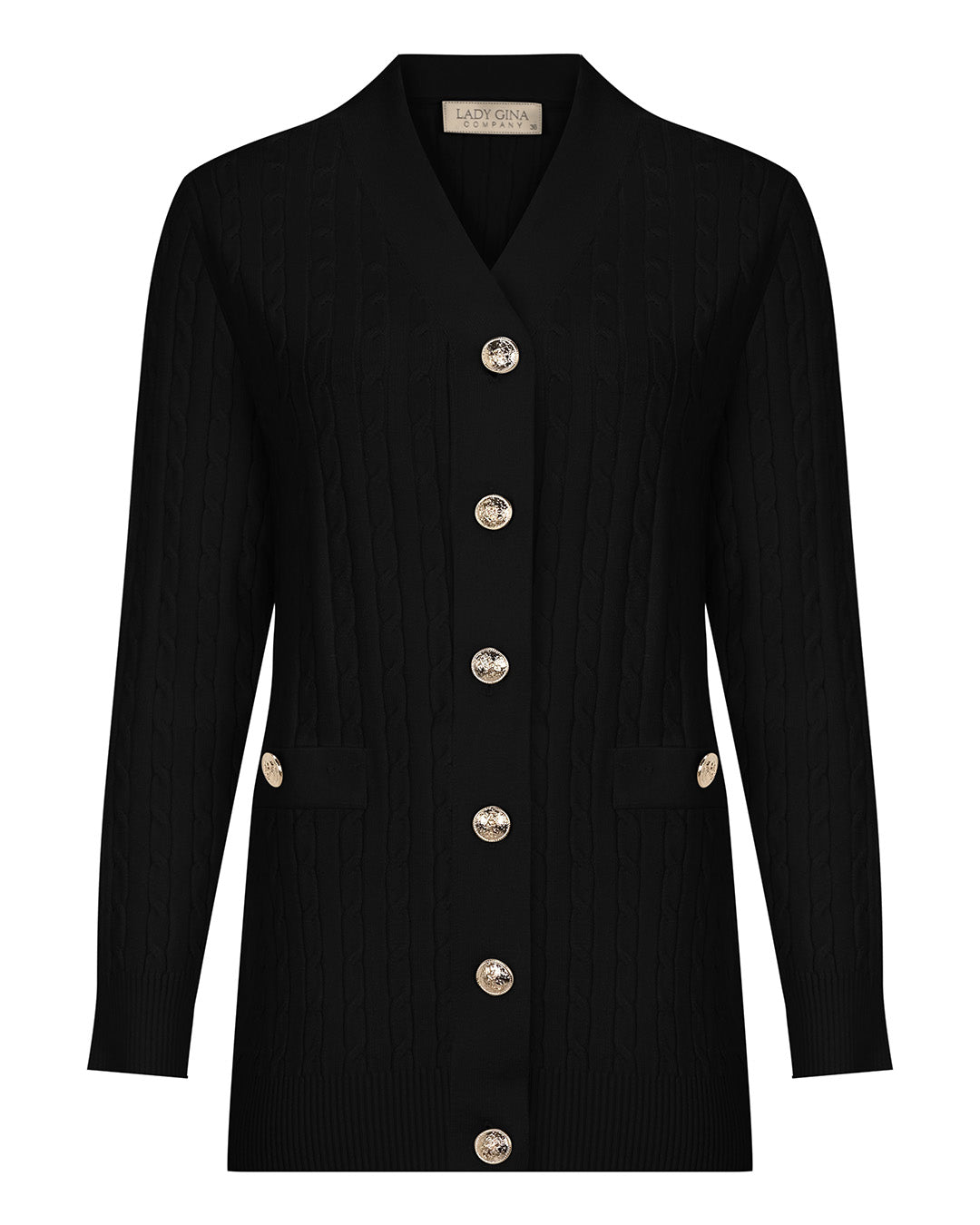 Düğme Detaylı Triko Uzun Hırka