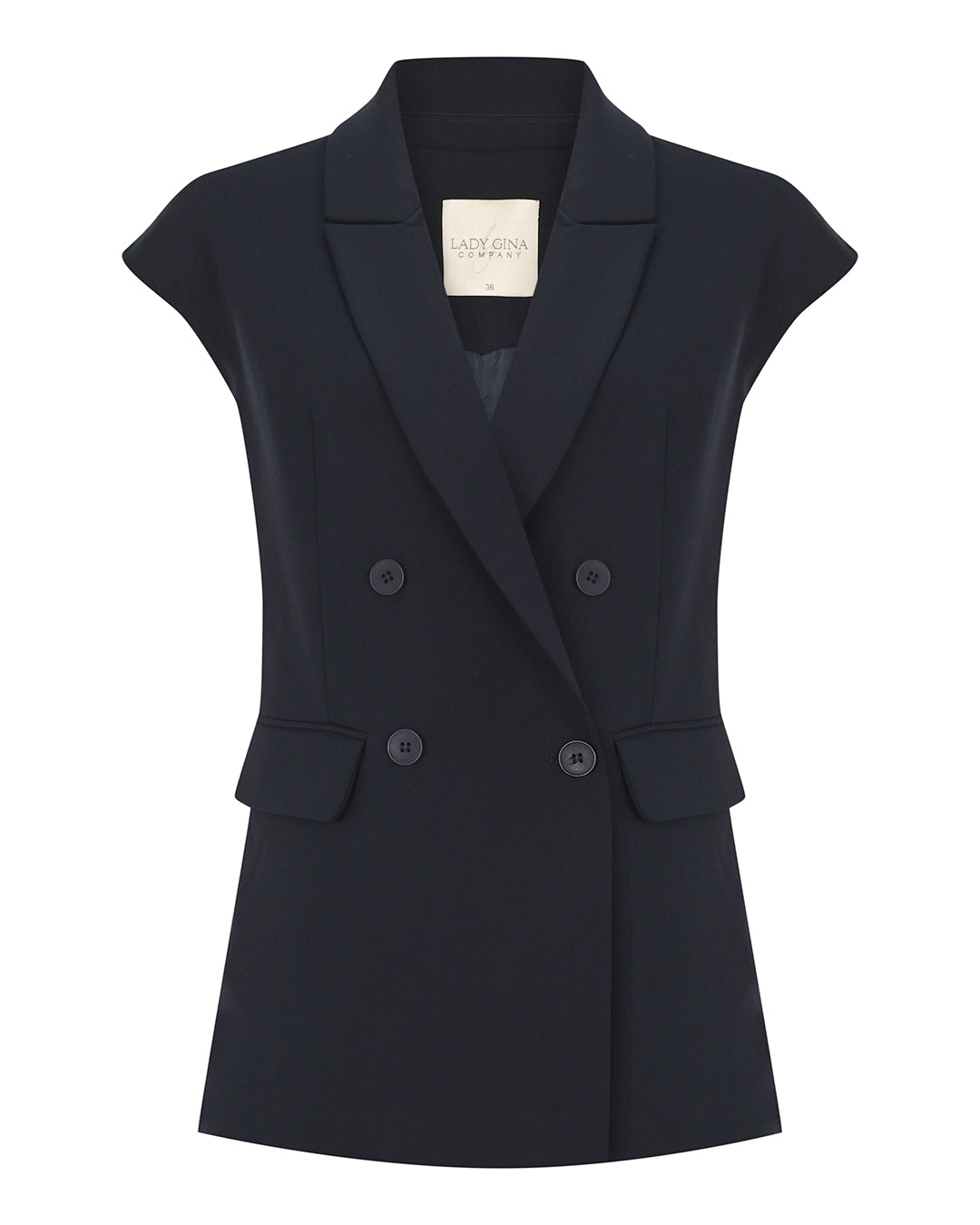 Düğme Detaylı Kruvaze Yaka Yelek - Etek Takım