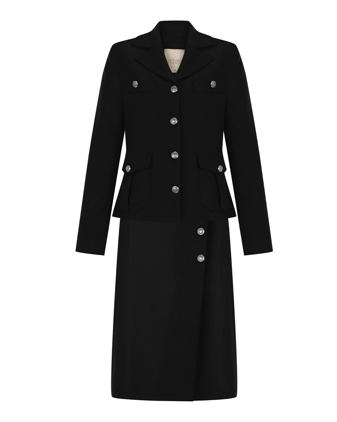 Düğme Detaylı Ceket - Etek Takım