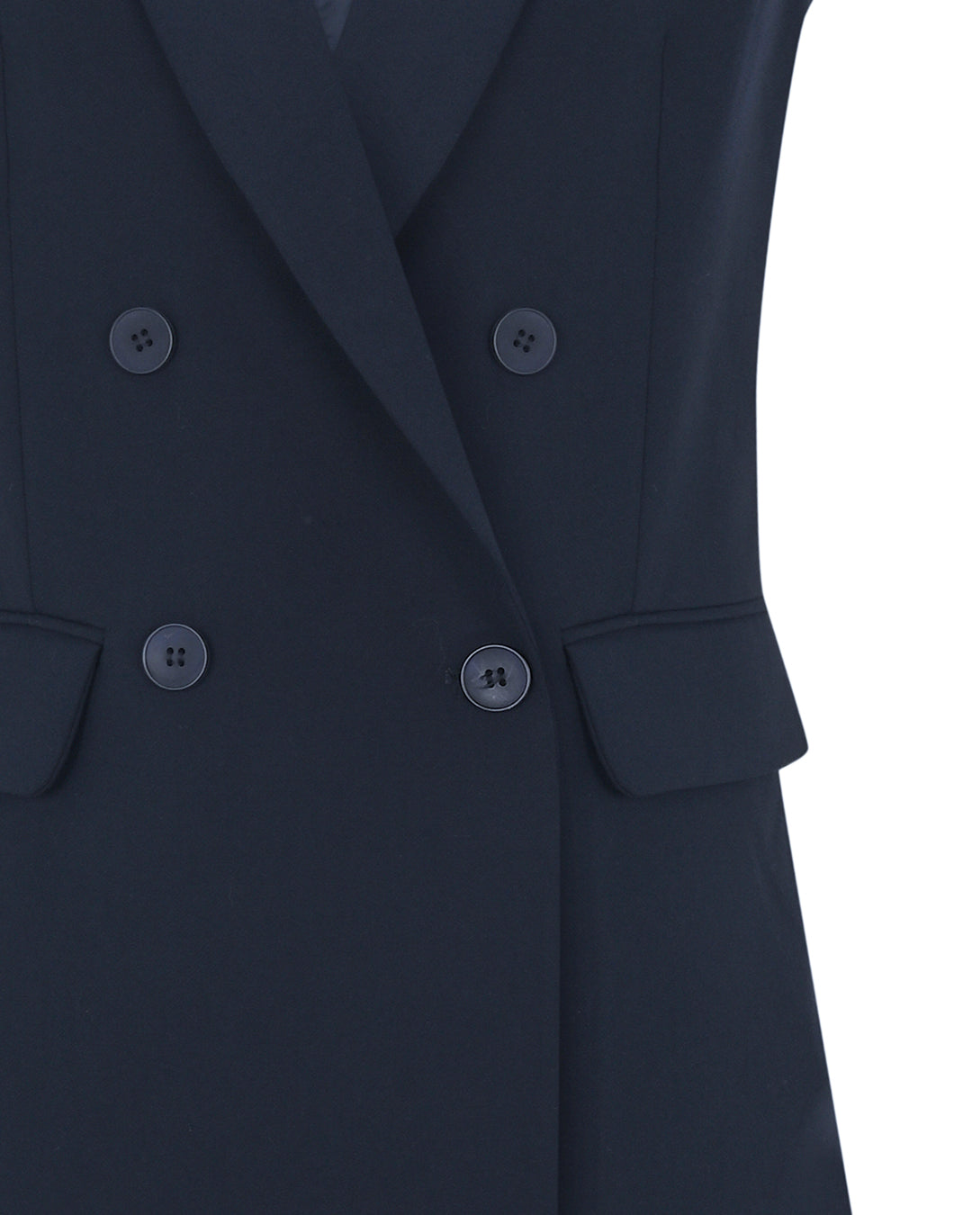 Düğme Detaylı Kruvaze Yaka Yelek - Etek Takım