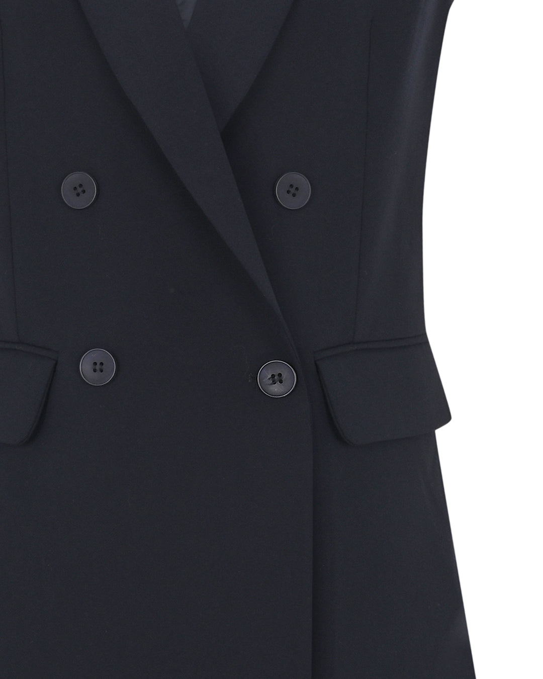 Düğme Detaylı Kruvaze Yaka Yelek - Etek Takım