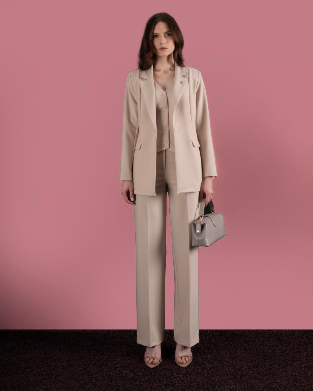 Single Button Front Jacket - Vest - Trousers (Triple) Suit