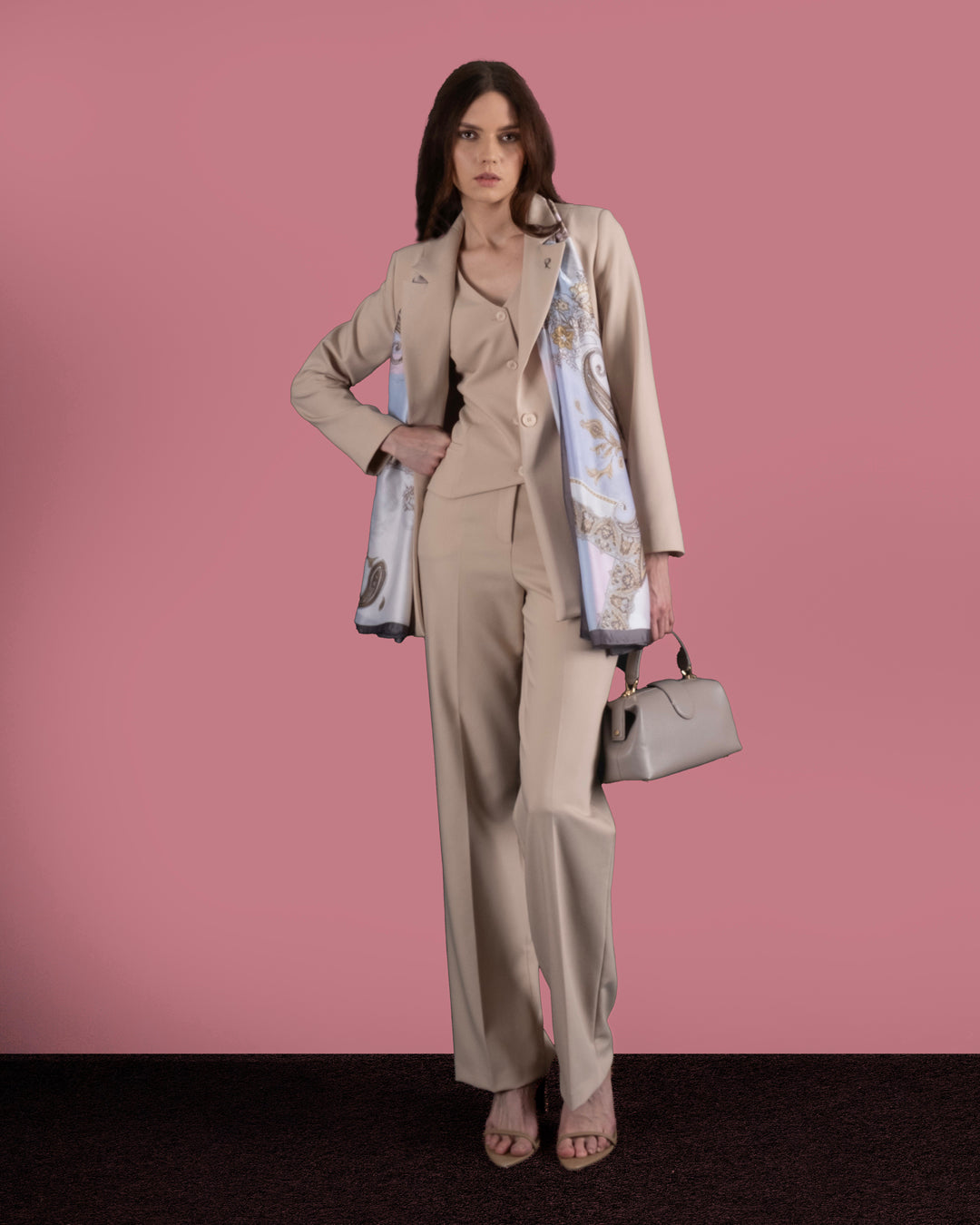 Single Button Front Jacket - Vest - Trousers (Triple) Suit