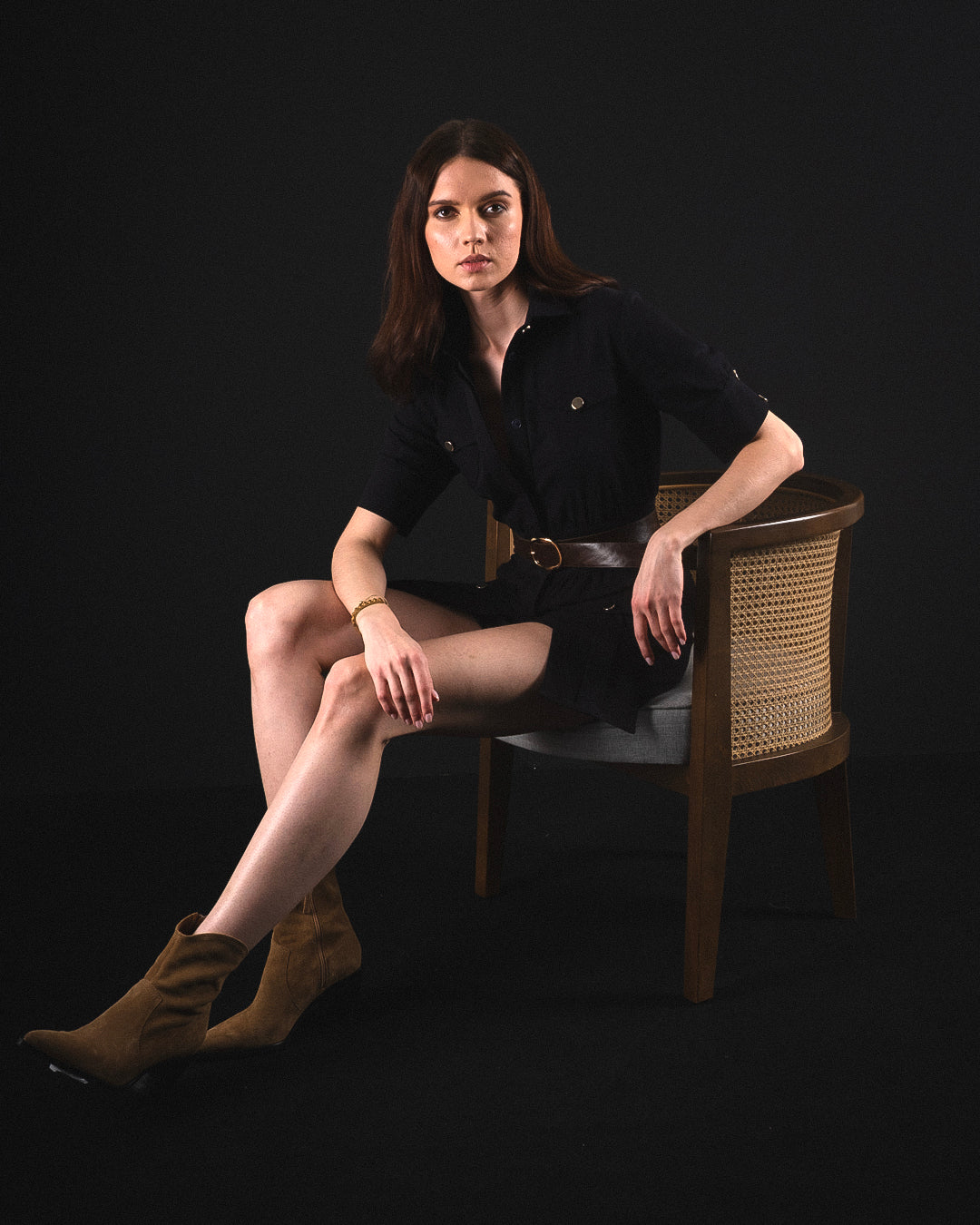 Gömlek Yaka Düğme Detaylı Tulum