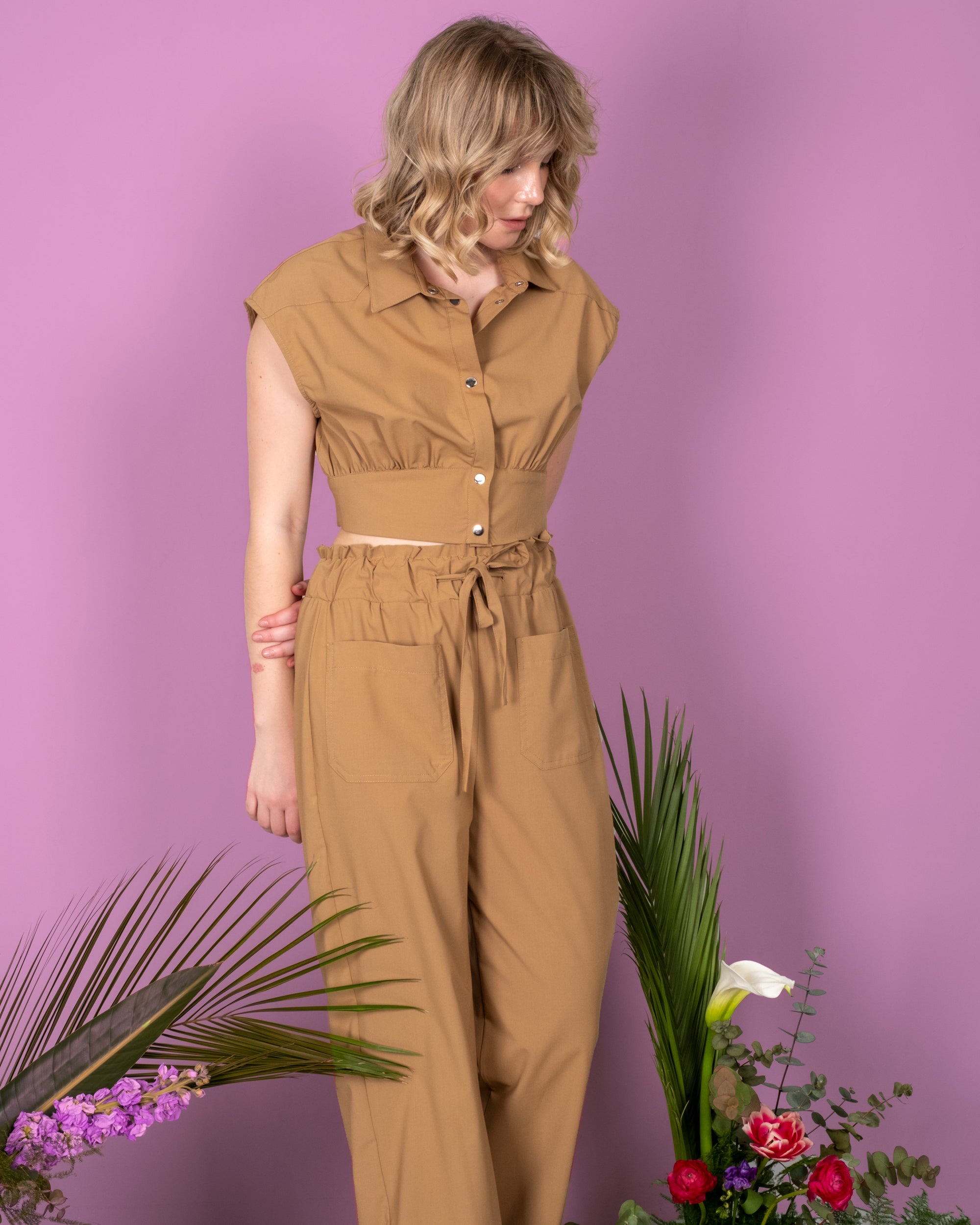 Safari Group Cropped Shirt - Pants Set