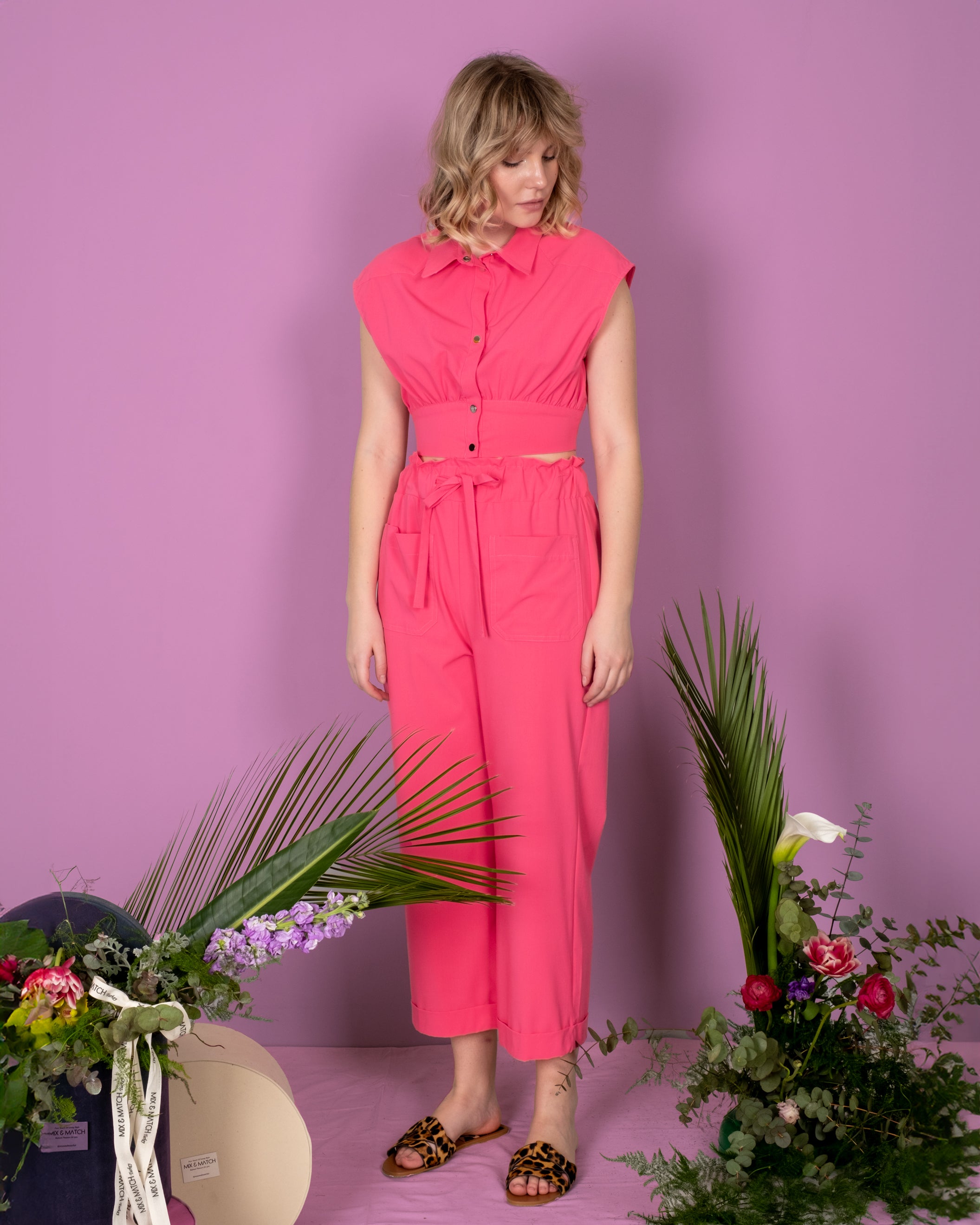 Safari Group Cropped Shirt - Pants Set