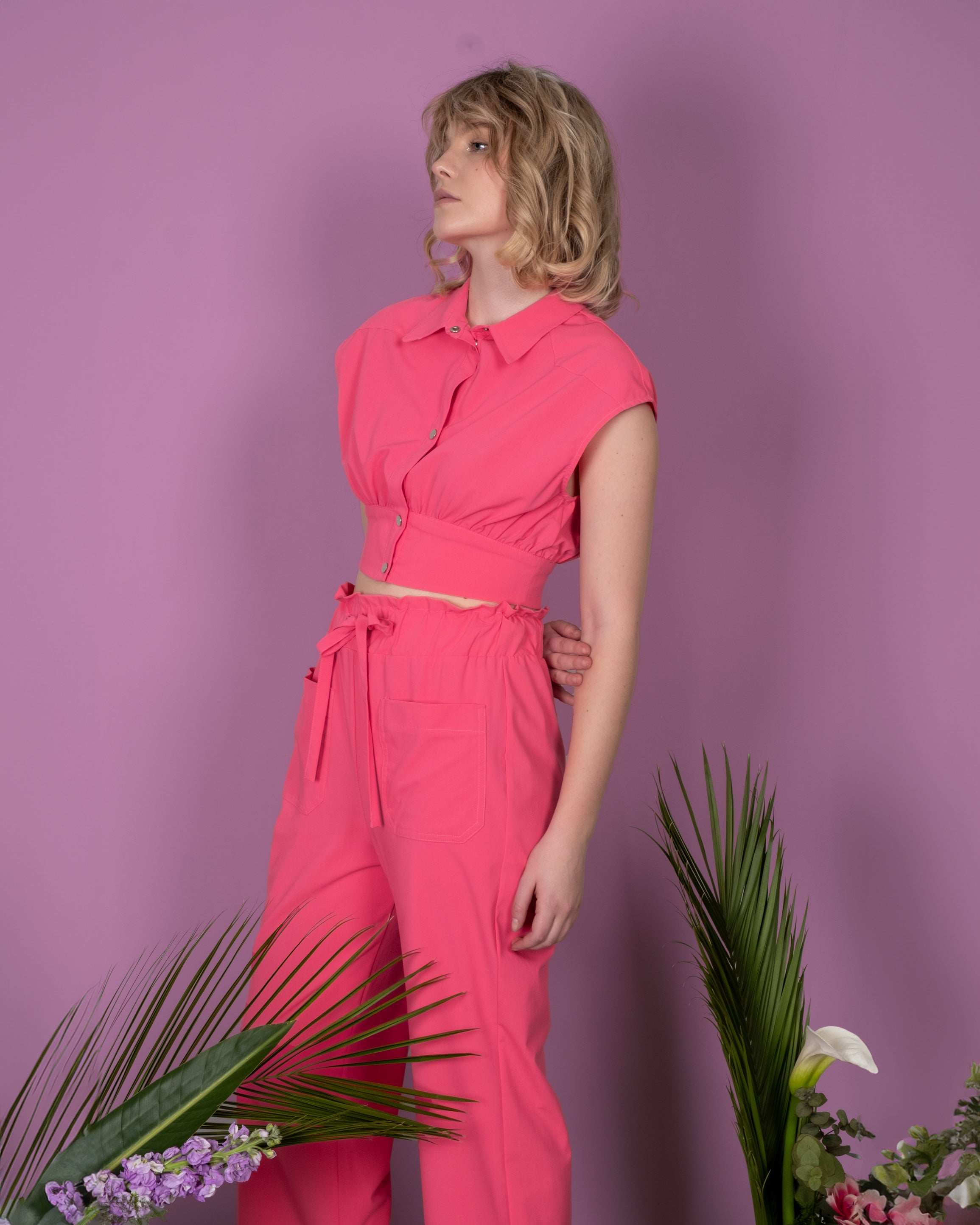 Safari Group Cropped Shirt - Pants Set