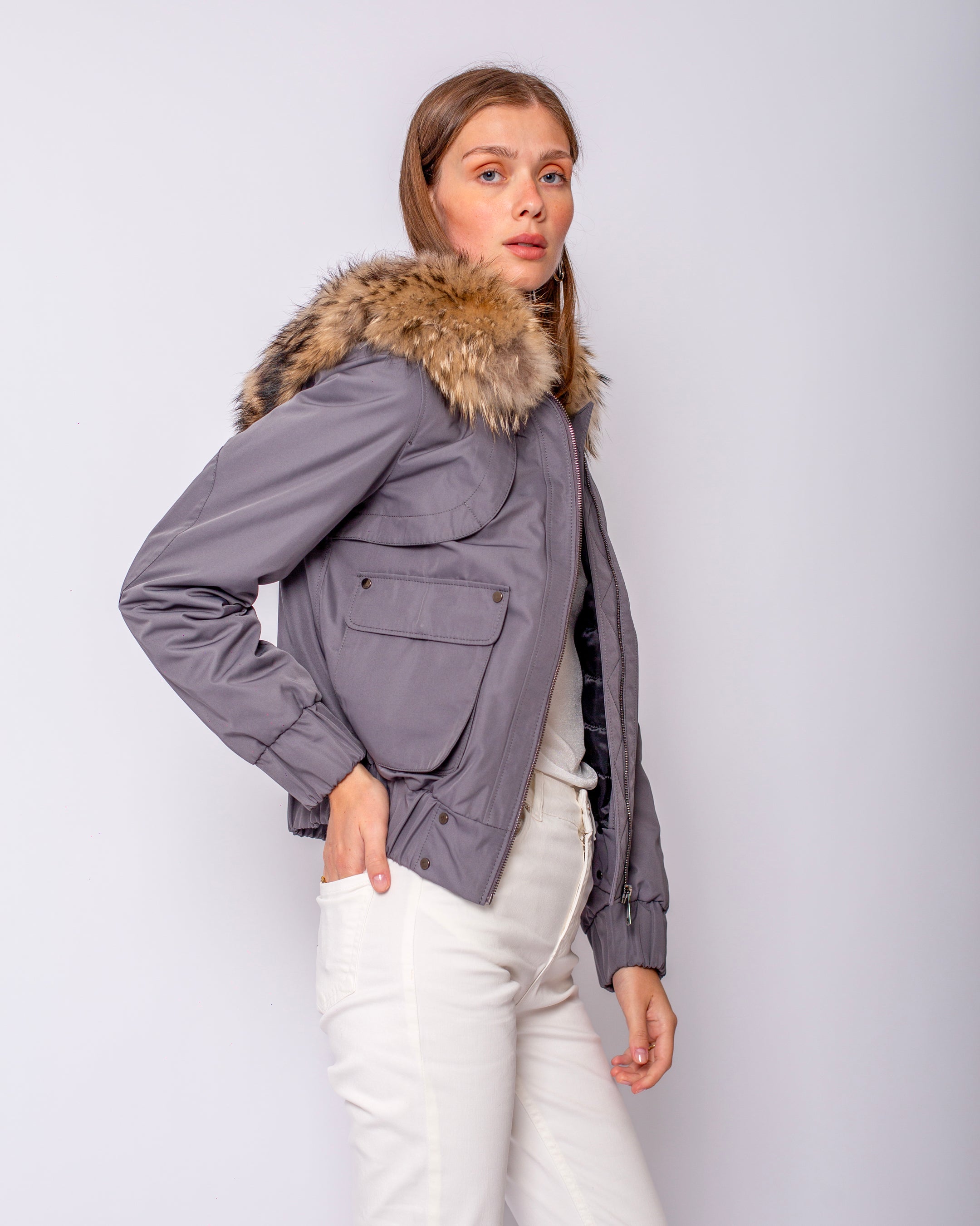 Fur Hooded Coat