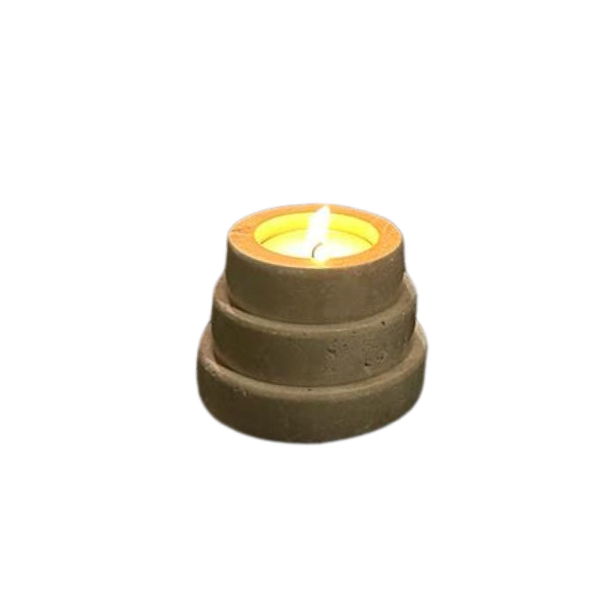 Traverten Katlı Daire 2'li Set Tealight