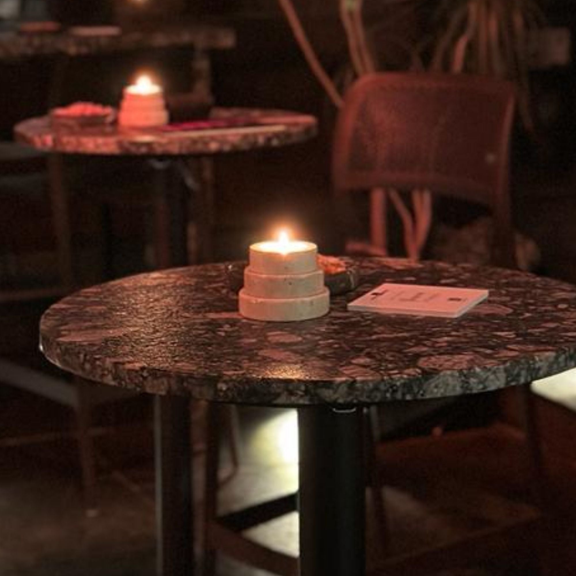 Traverten Katlı Daire 2'li Set Tealight