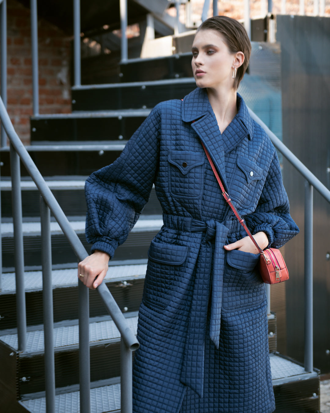 Safari Quilted Waist Belt Coat