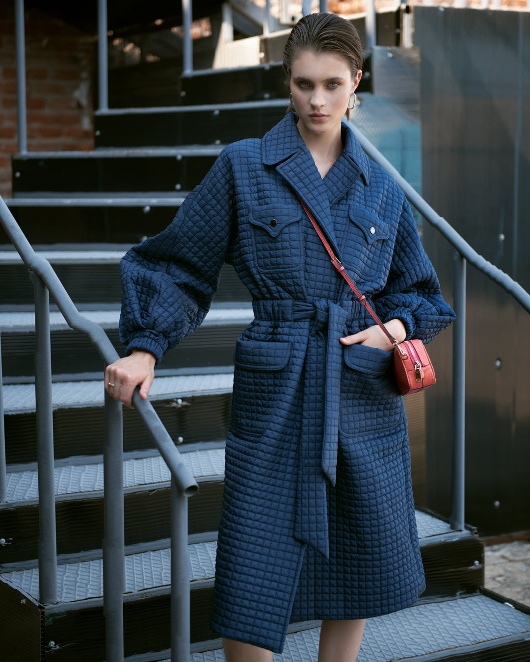 Safari Quilted Waist Belt Coat