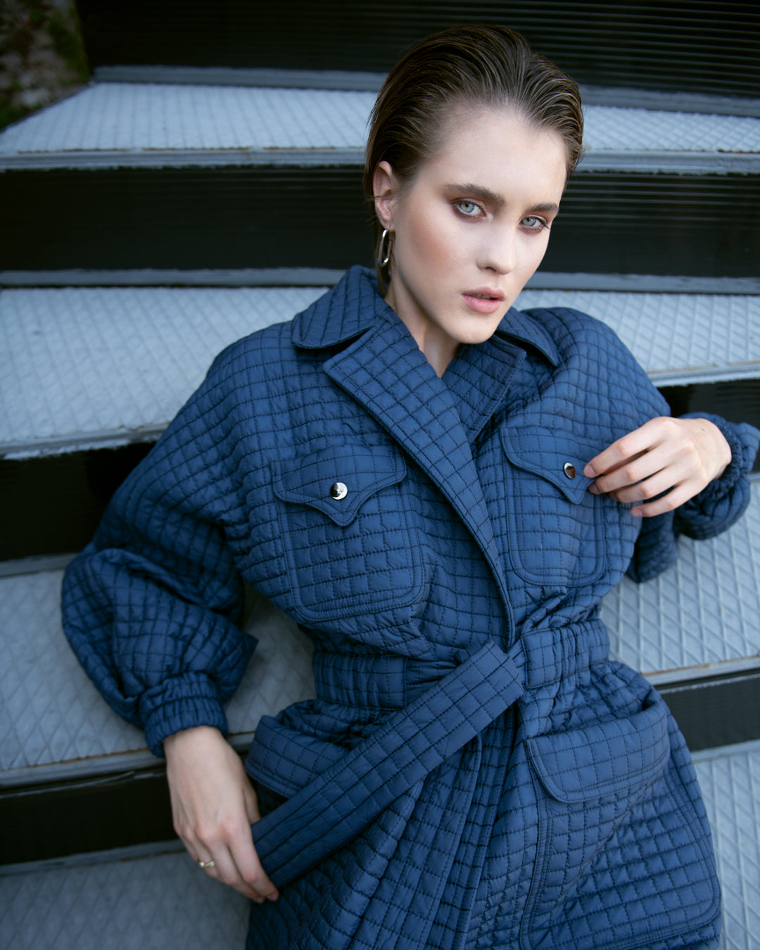 Safari Quilted Waist Belt Coat