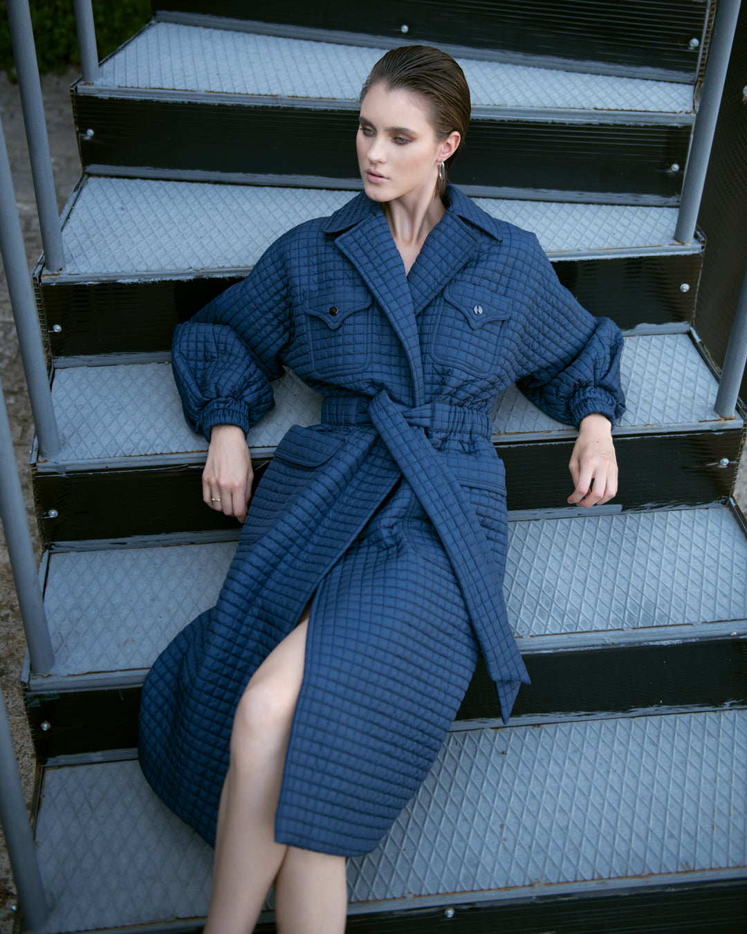 Safari Quilted Waist Belt Coat