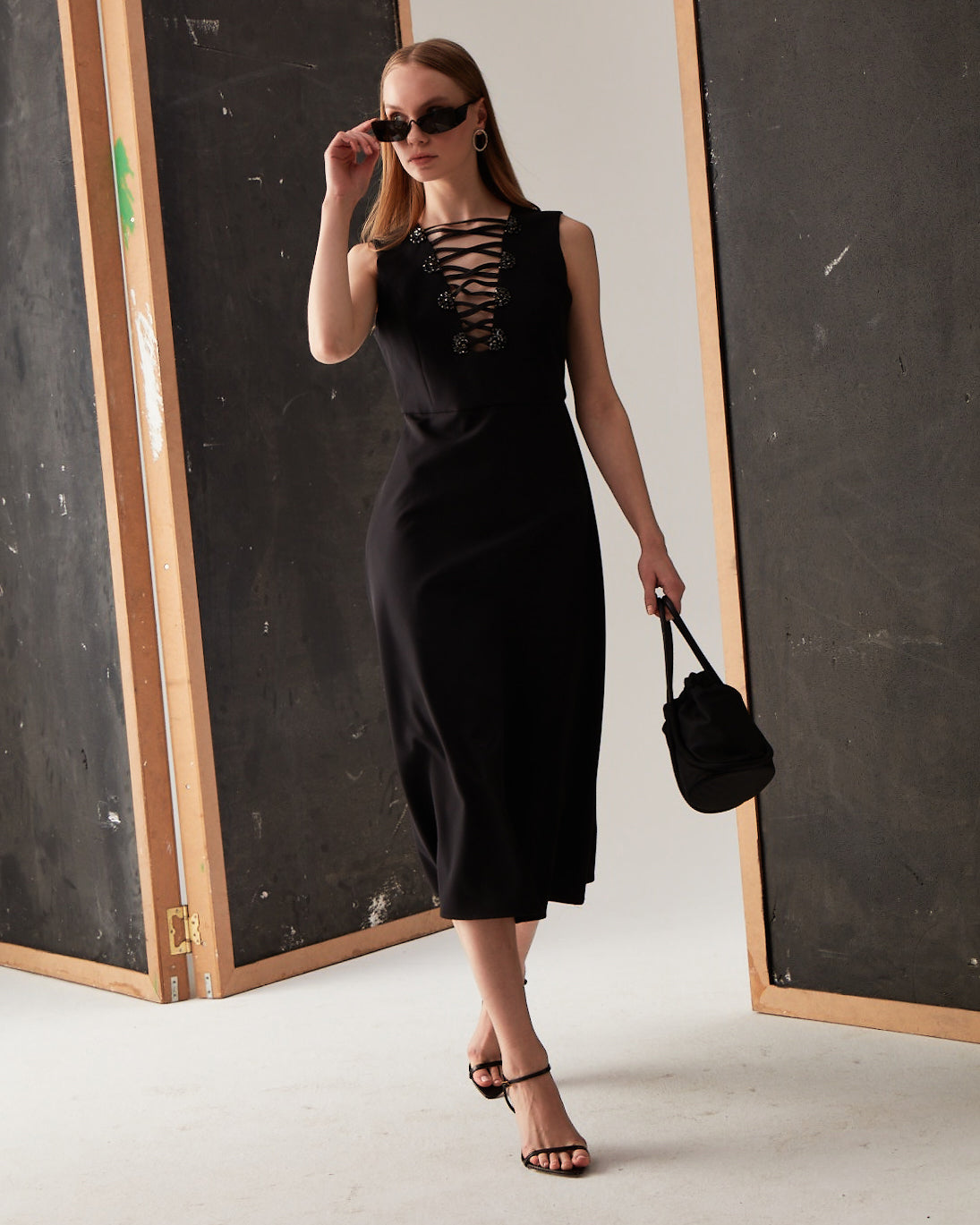 Stone Embroidered Cocktail Dress