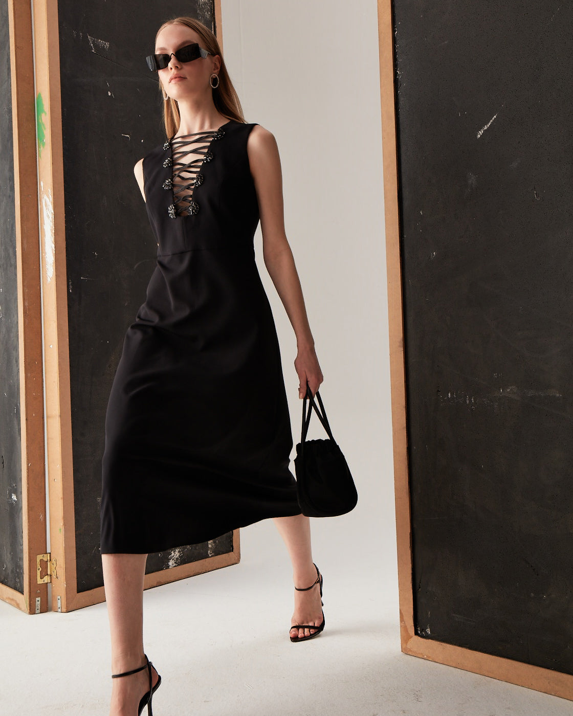 Stone Embroidered Cocktail Dress