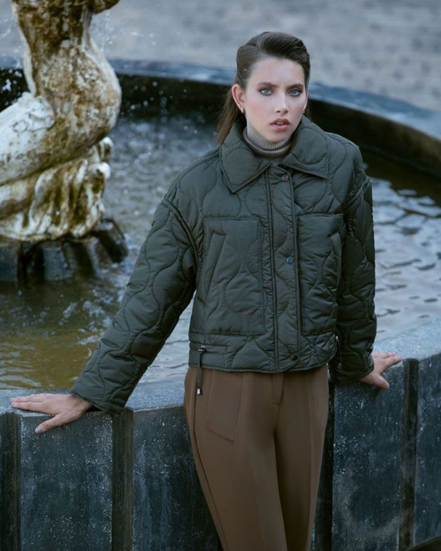 Safari Zippered Snaps Short Coat