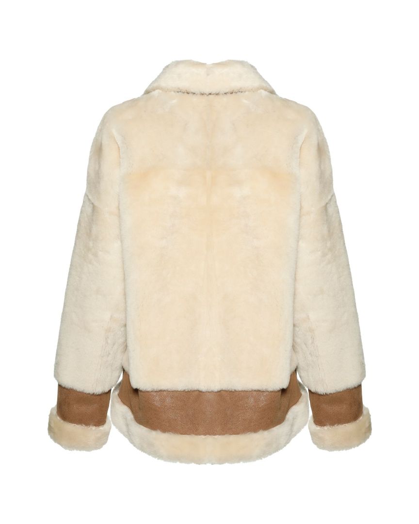 Shearling Deri Detaylı Mont