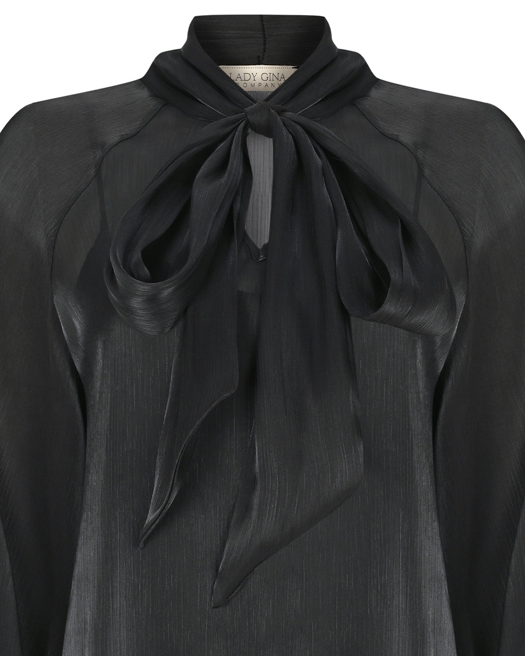 Blouse with Scarf Tie on Collar
