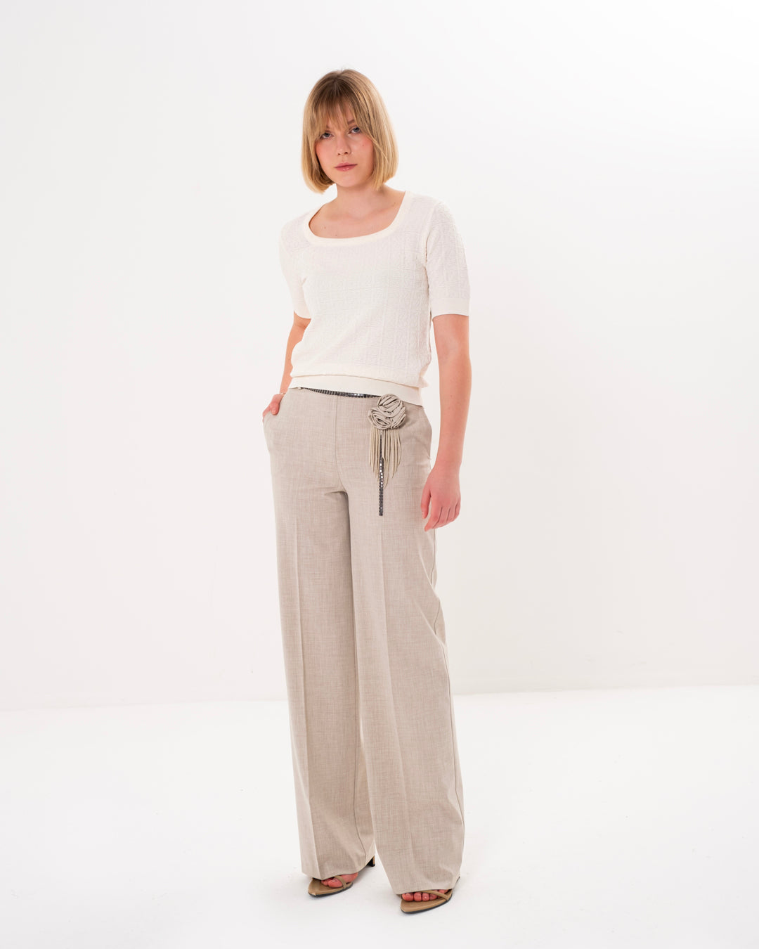Chain Belt Detailed Trousers
