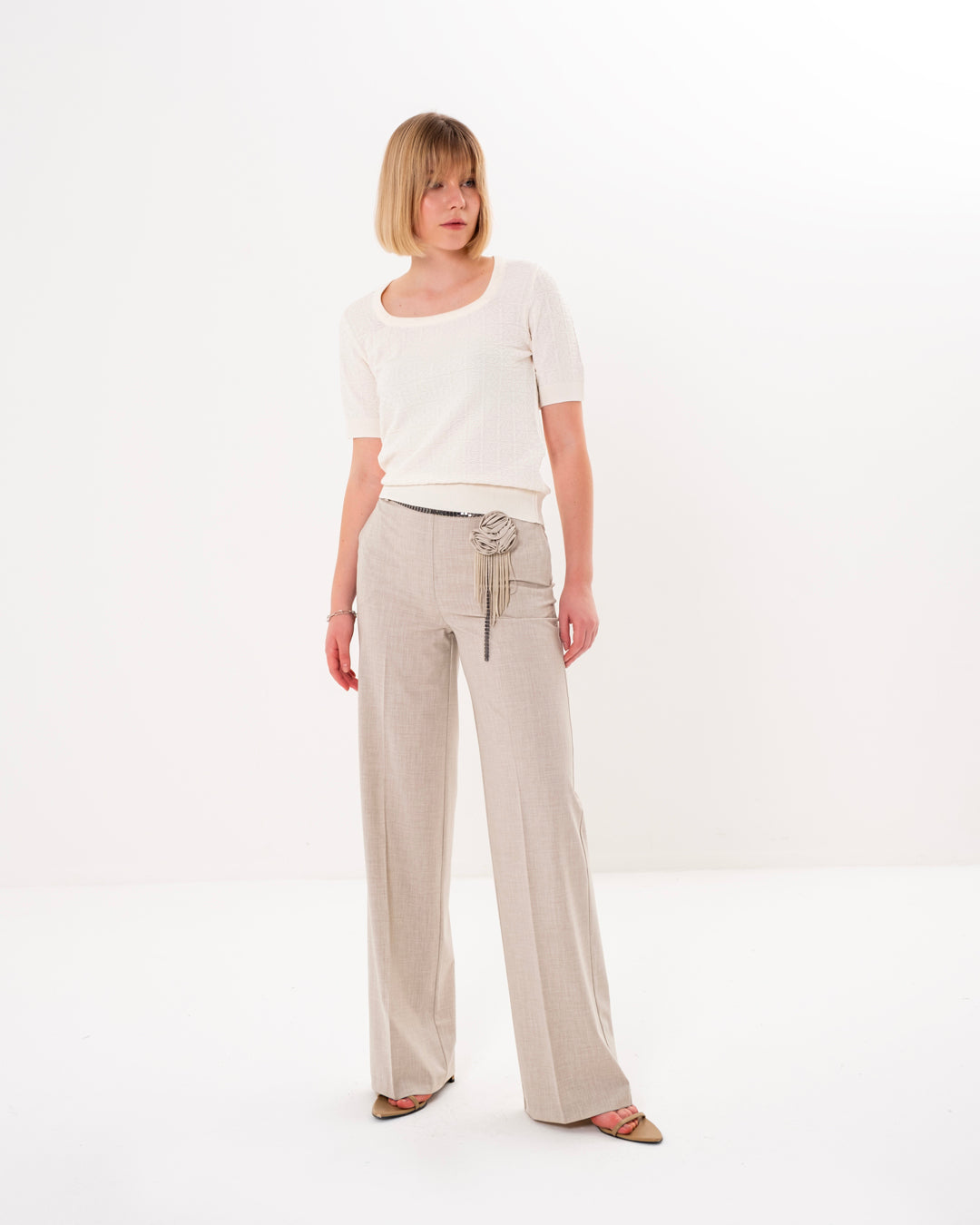 Chain Belt Detailed Trousers