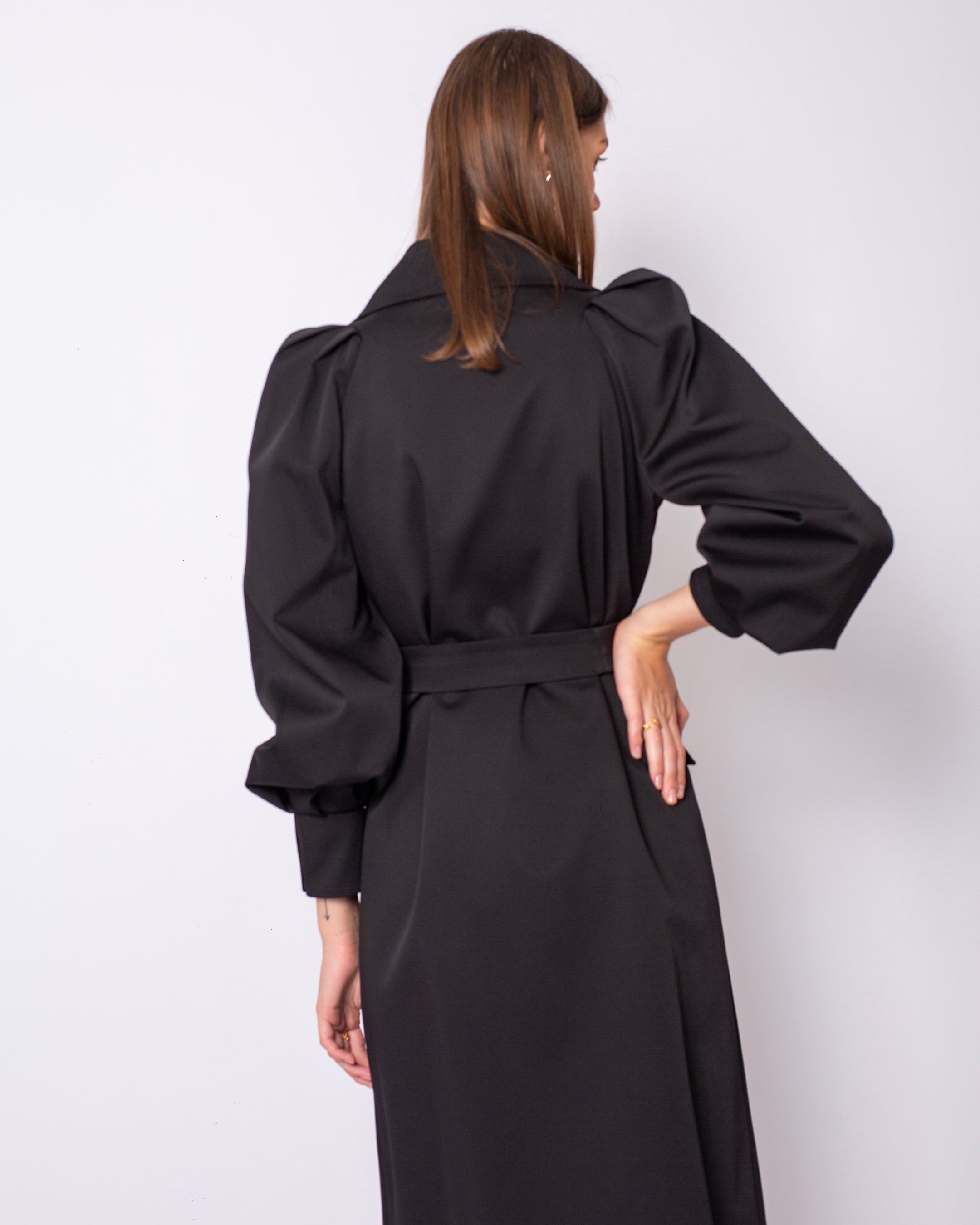 Romantic Ruffled Shoulder Trench Coat