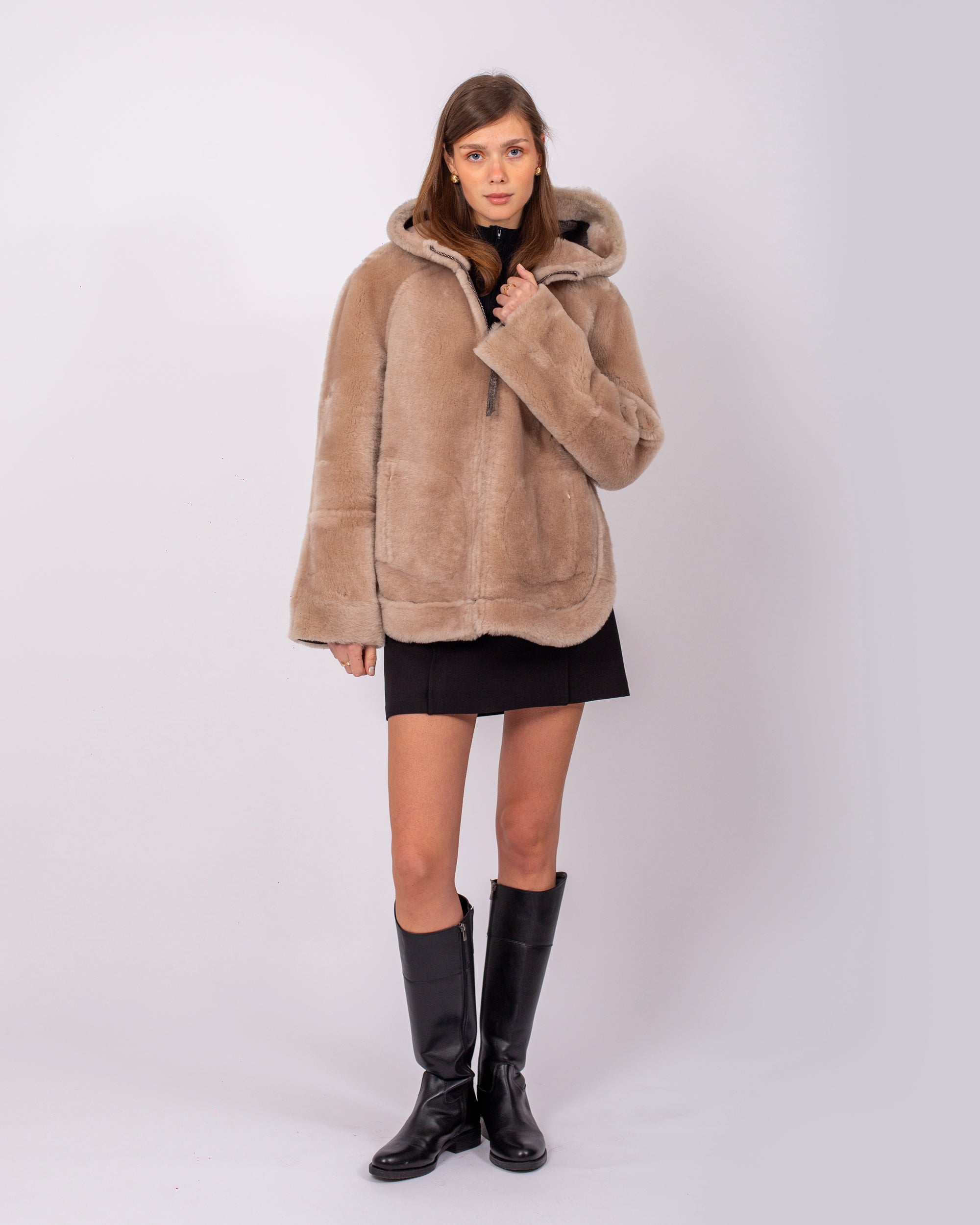 Hooded Fur Coat