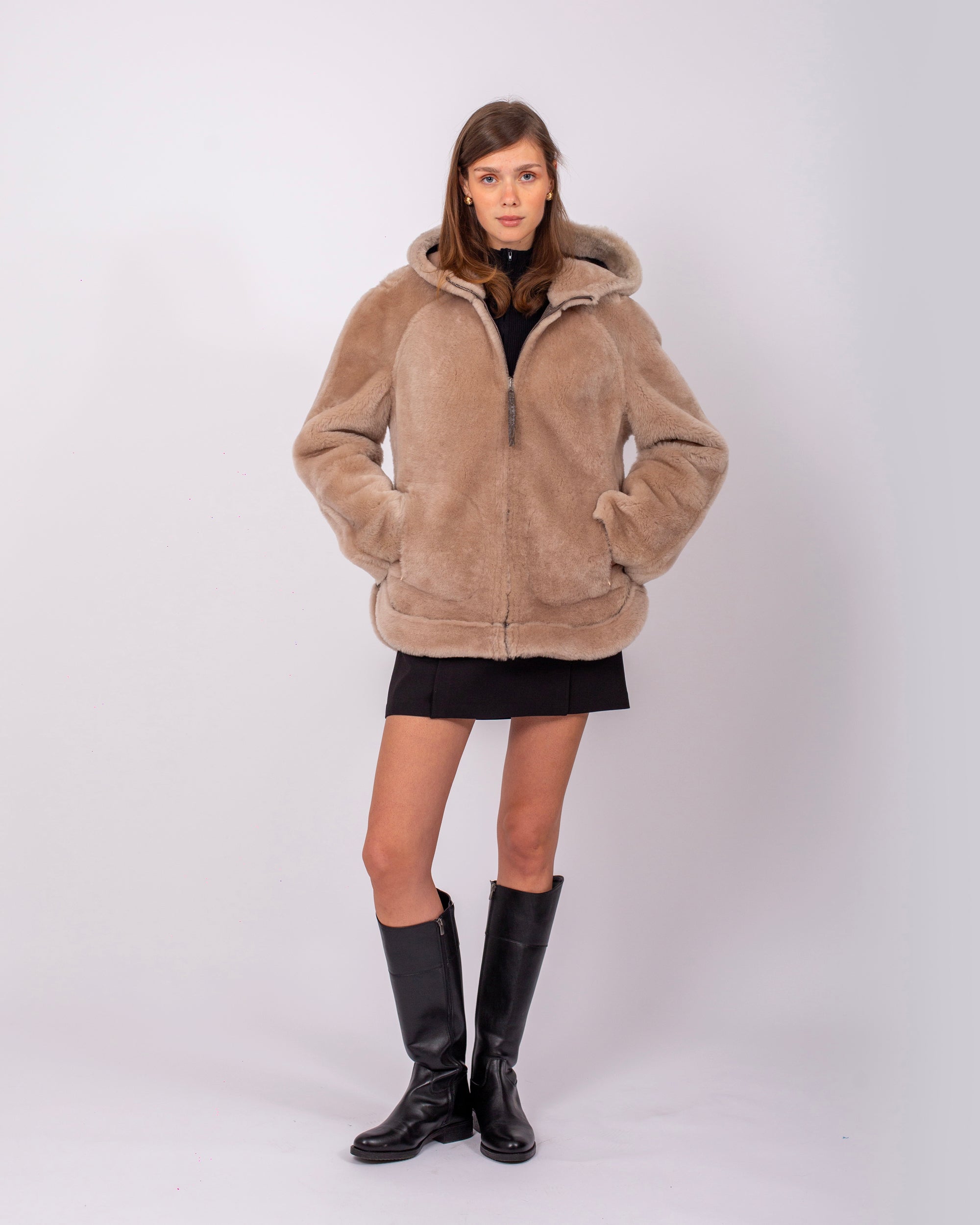 Hooded Fur Coat