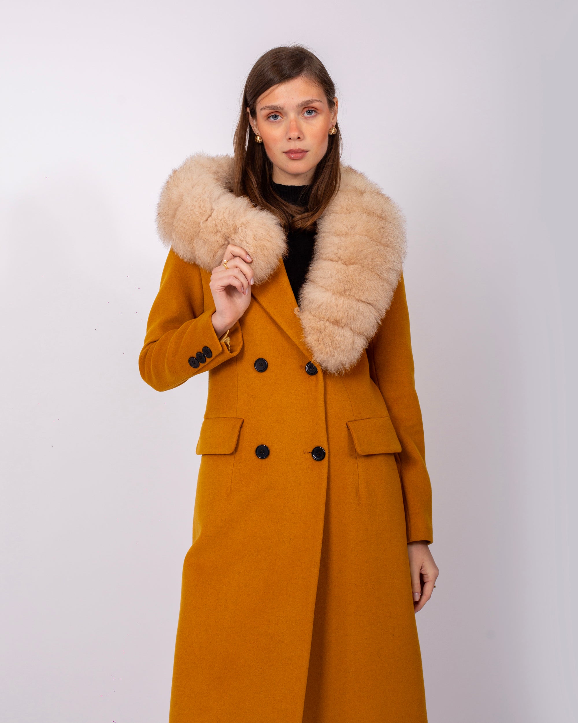 Cool Shine Collar Fur Coat