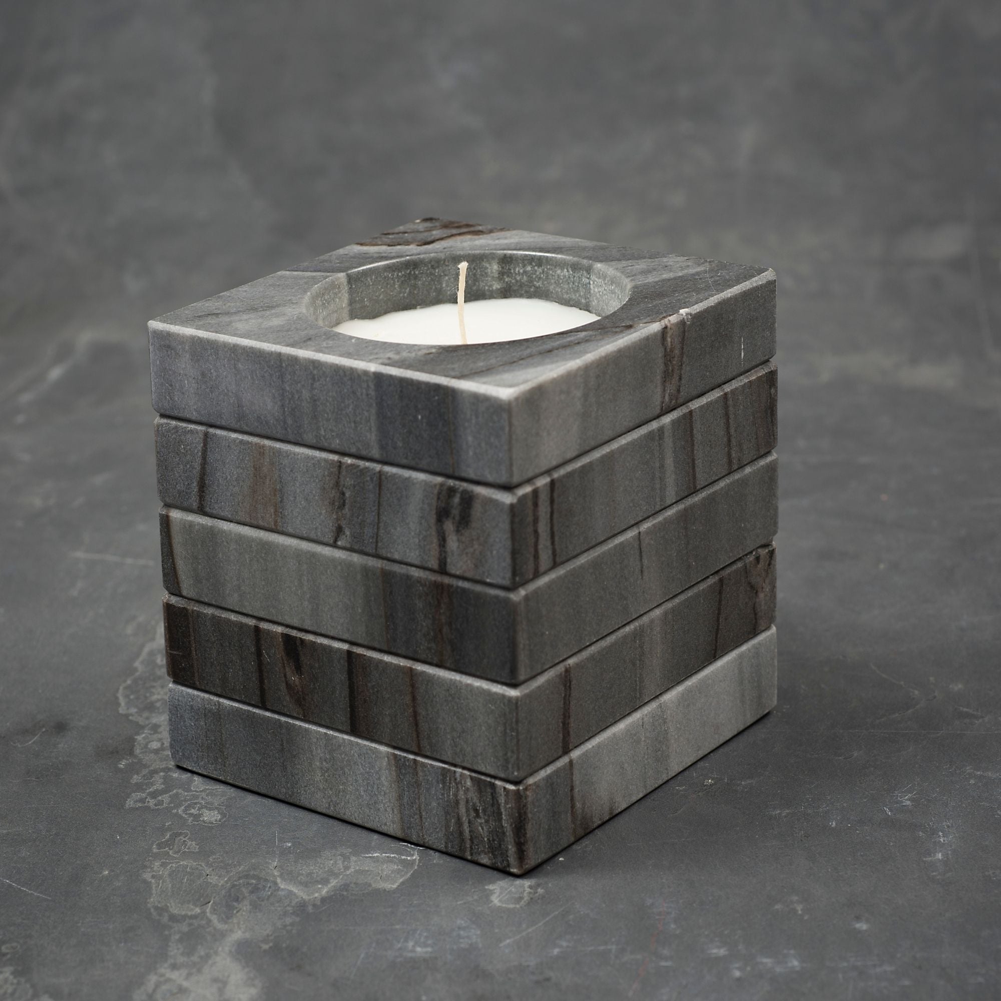 Ash Gray Cube Candle
