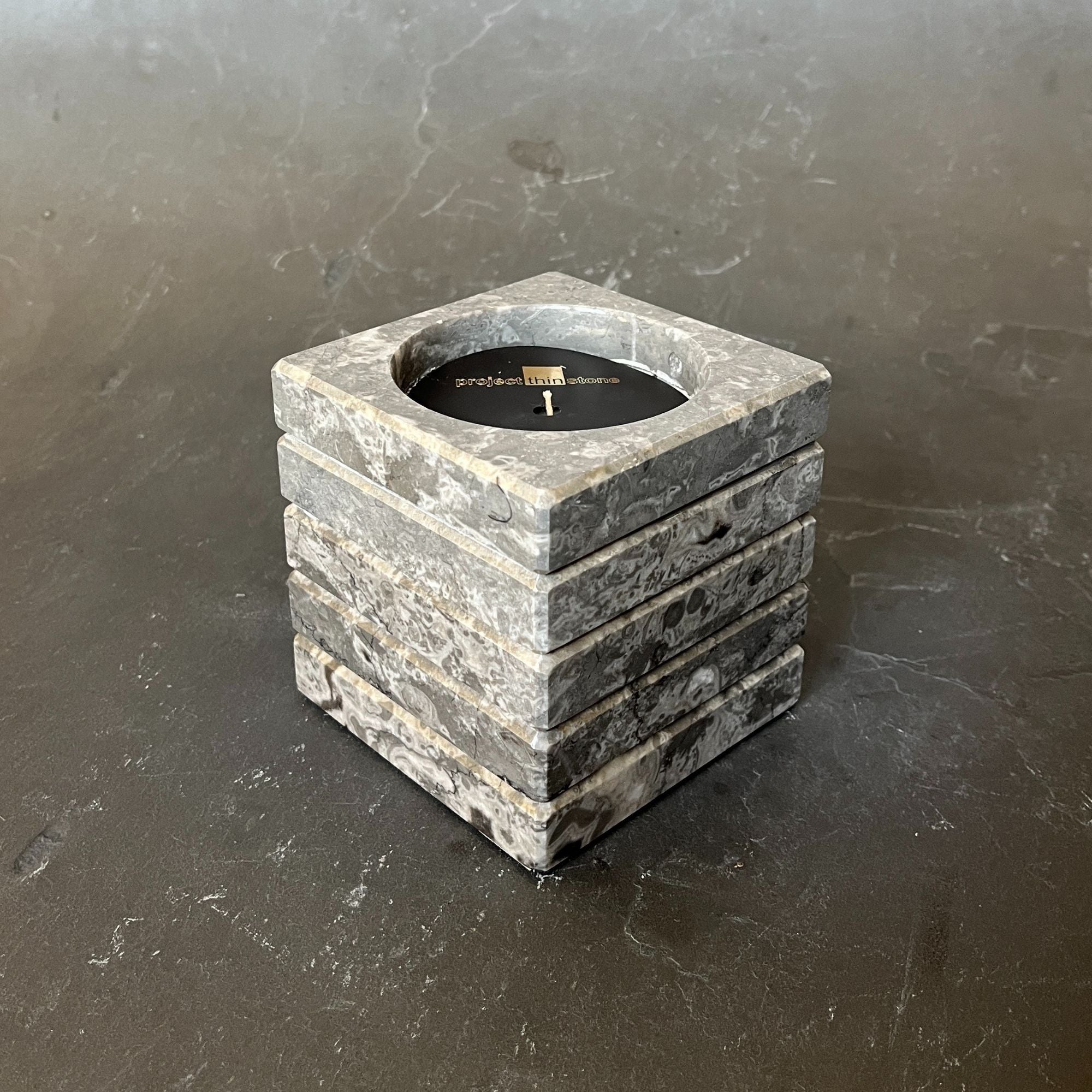 Tundra Gray Cube Candle