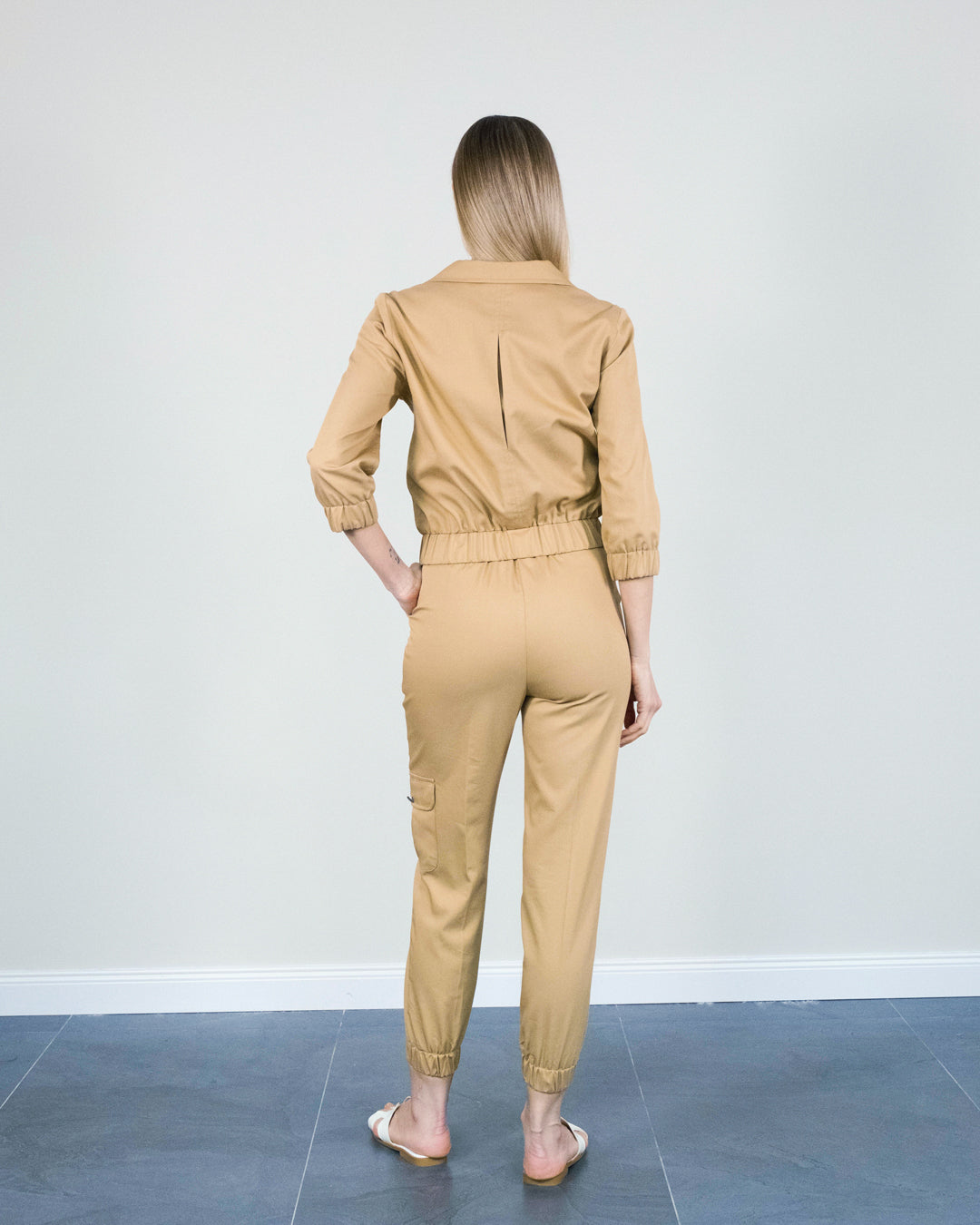 Cep Detay Fermuarlı Ceket-Pantolon Takım